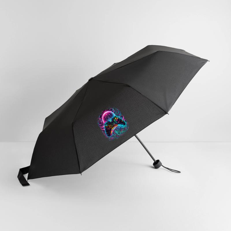 Synthwave Cyberpunk Gaming Controller Umbrella (small)