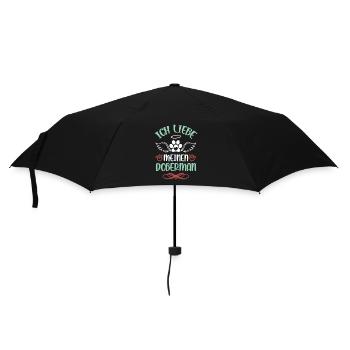 Dobermann Liebe mit Flügeln - Regenschirm (klein) - Schwarz - Vorne