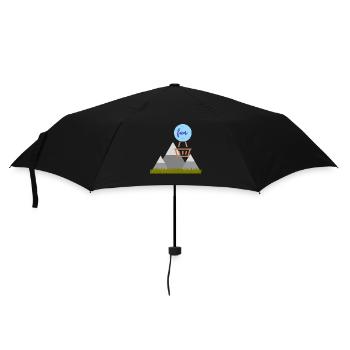 Hot air balloon in the mountains - Umbrella (small) - black - Front