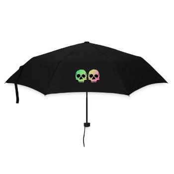 Two skulls - Regenschirm (klein) - Schwarz - Vorne