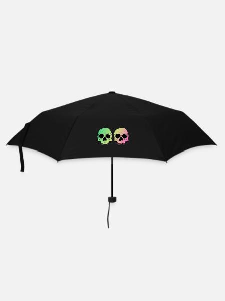 Two skulls - Regenschirm (klein) - Schwarz