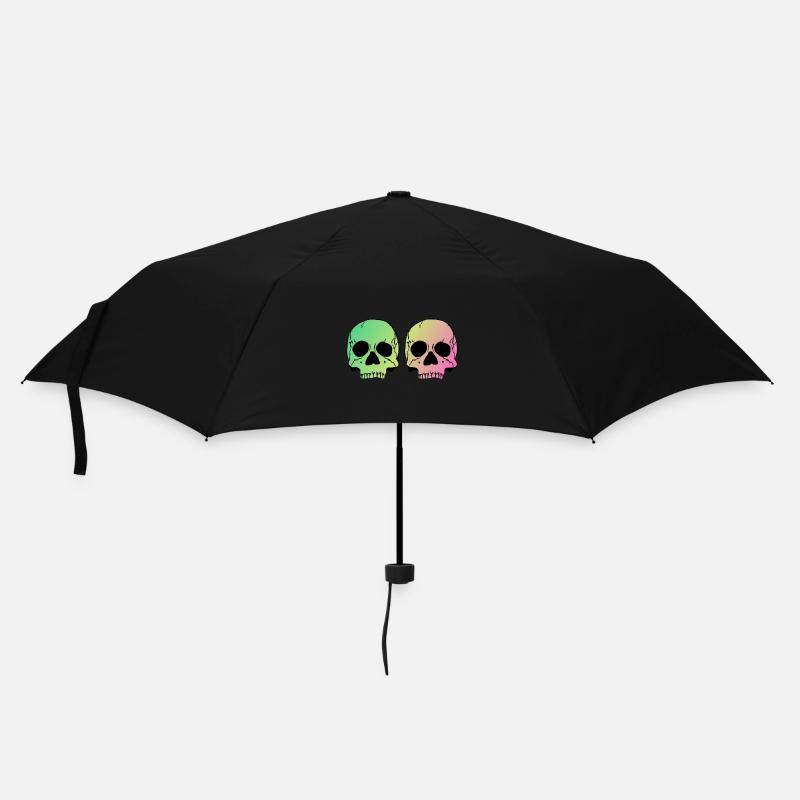 Two skulls - Regenschirm (klein) - Schwarz