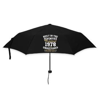 Built in the seventies 1978 44th birthday men - Umbrella (small) - black - Front