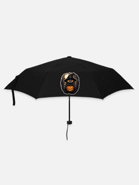Schwarzer Kater - Regenschirm (klein) - Schwarz