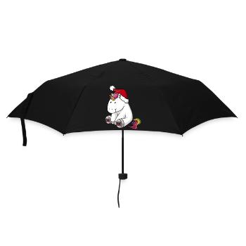 Weihnachts Einhorn - Regenschirm (klein) - Schwarz - Vorne