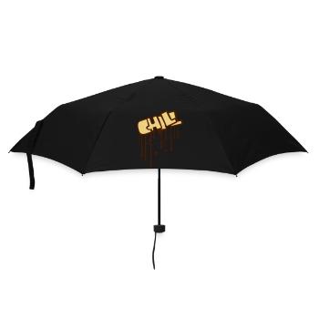 graffiti drops spray stamp text chill sloth - Umbrella (small) - black - Front