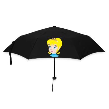 Hübsche blonde Prinzessin in der königlichen Krone - Regenschirm (klein) - Schwarz - Vorne