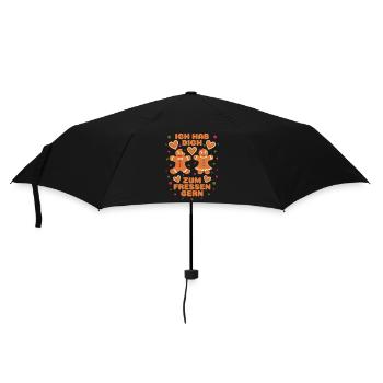 Femme en pain d'épice disant que j'aime te manger - Parapluie standard - noir - Devant