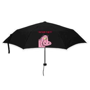 Pink hippopotamus - Umbrella (small) - black - Front