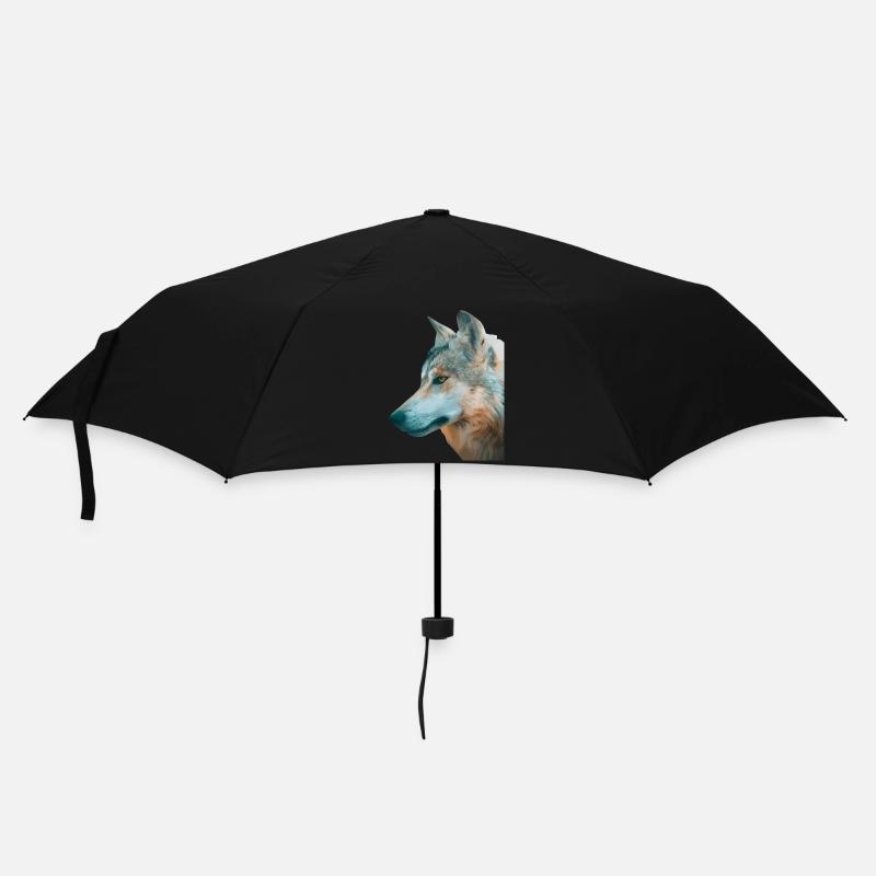 Tête de loup Aquarelle - Parapluie standard - noir