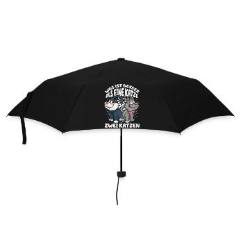 Was ist besser als eine Katze zwei Katzen Kätzchen - Regenschirm (klein) - Schwarz - Vorne