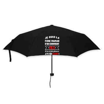 Je suis la fière maman d'un charmant fils t-shirt - Parapluie standard - noir - Devant