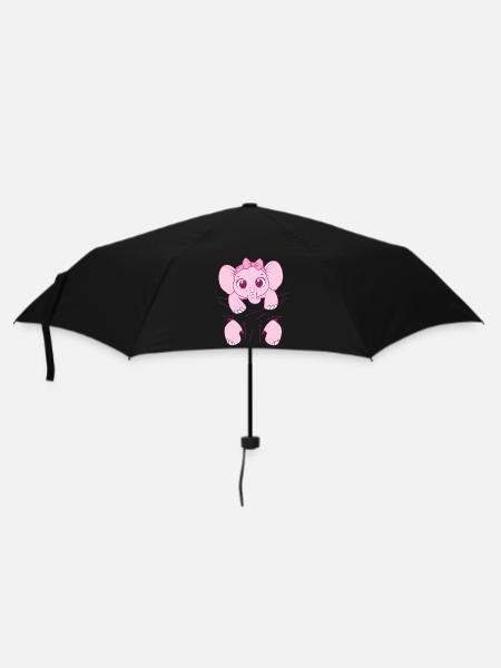Babyelefant tragen Elefantenbaby rosa Baby Elefant - Regenschirm (klein) - Schwarz