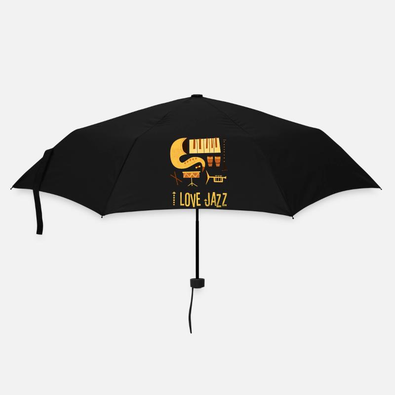i love jazz instruments drawing surface 1 - Umbrella (small) - black