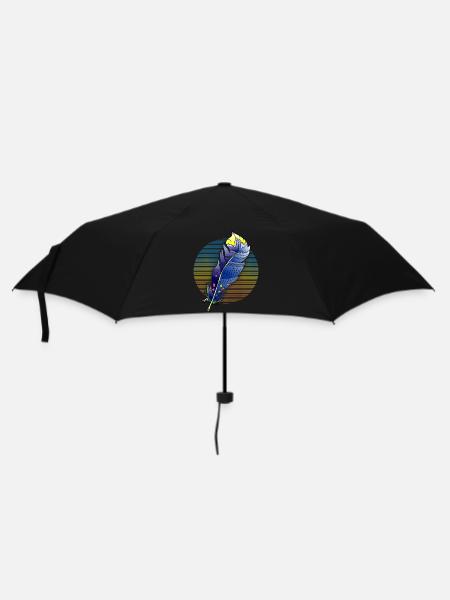 Feder - Regenschirm (klein) - Schwarz