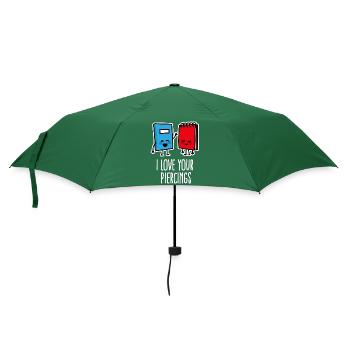 Funny I love your piercings, piercing, tattoo - Umbrella (small) - bottlegreen - Front