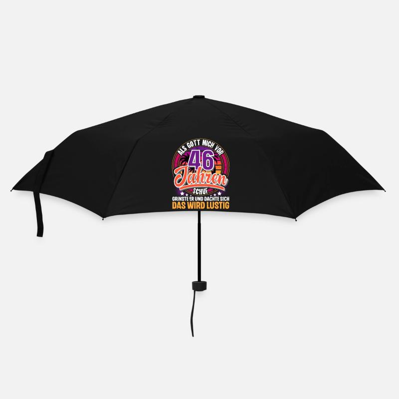 46. Geburtstag Als Gott Mich Schuf Vor - Regenschirm (klein) - Schwarz