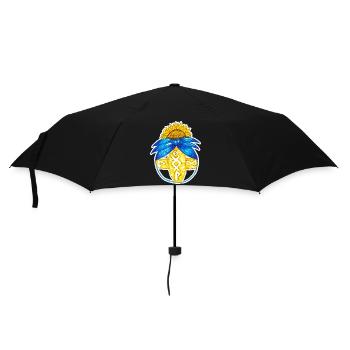 Motanka, traditional Ukrainian doll. Yellow blue. - Umbrella (small) - black - Front