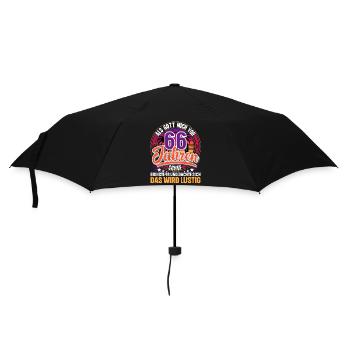 66. Geburtstag Als Gott Mich Schuf Vor - Regenschirm (klein) - Schwarz - Vorne