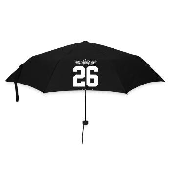 26 Zahl Krone - Regenschirm (klein) - Schwarz - Vorne