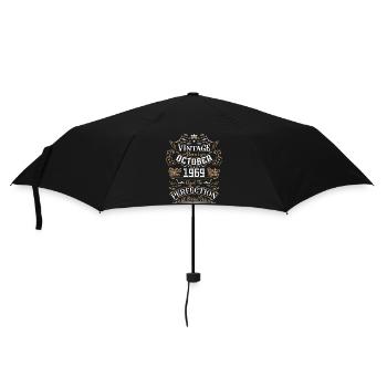 Vintage October 1969 / Retro Birthday Gift - Umbrella (small) - black - Front