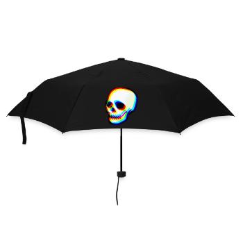 Moderne Neonschädel Illustration - Regenschirm (klein) - Schwarz - Vorne