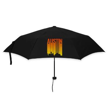 Austin Skyline Abendlicht - Regenschirm (klein) - Schwarz - Vorne