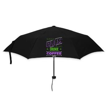funny sayings birthday present tired drinking - Umbrella (small) - black - Front