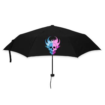 Feu Crâne Fumée Rose Squelette Flammes 4 - Parapluie standard - noir - Devant