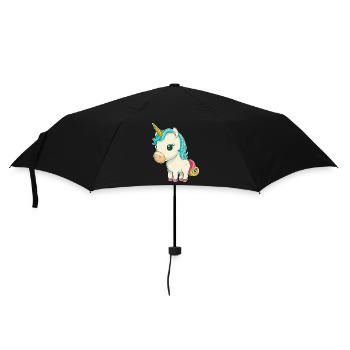 Unicorn Colorful Sweet Cute Cartoon Comic - Umbrella (small) - black - Front