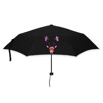 beautiful deer flowers nature forest - Umbrella (small) - black - Front