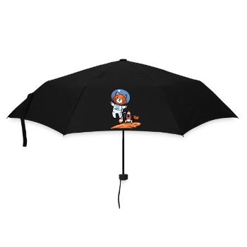Roter Panda Astronaut Karikatur - Regenschirm (klein) - Schwarz - Vorne