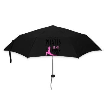 Pilates is my happy place - Umbrella (small) - black - Front