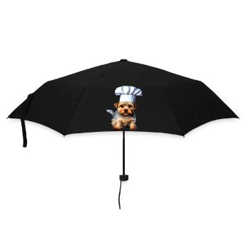 Restaurateur, Chiot chien, Chien cuisinier, Yorkshire Terrier - Parapluie standard - noir - Devant
