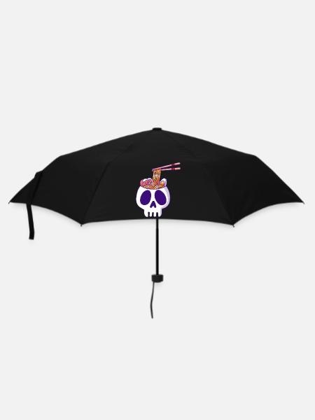 Schädel und Nudeln - Regenschirm (klein) - Schwarz