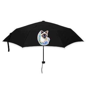 Siamkatze - Regenschirm (klein) - Schwarz - Vorne