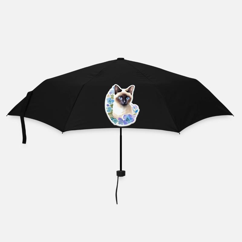 Siamkatze - Regenschirm (klein) - Schwarz