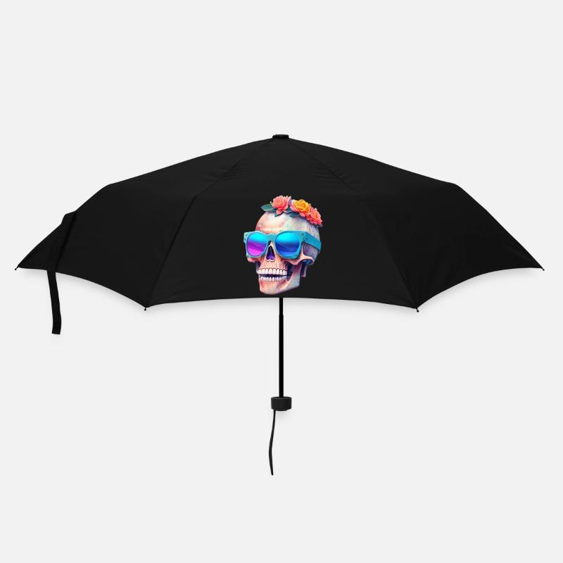 Totenkopf - Regenschirm (klein) - Schwarz