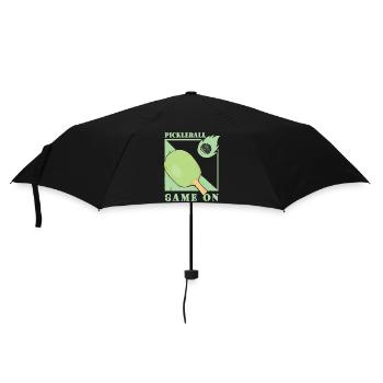 Pickleball Spieler - Regenschirm (klein) - Schwarz - Vorne