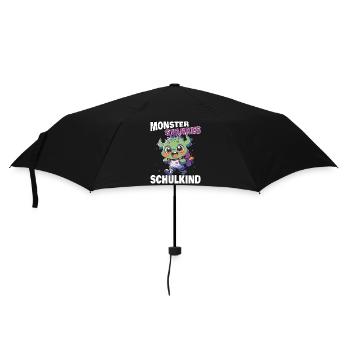 Einschulung Schule Monster starkes Schulkind - Regenschirm (klein) - Schwarz - Vorne