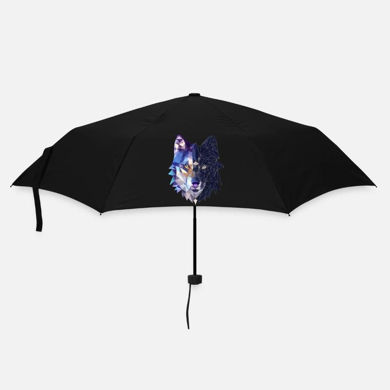 Wolf - Regenschirm (klein) - Schwarz