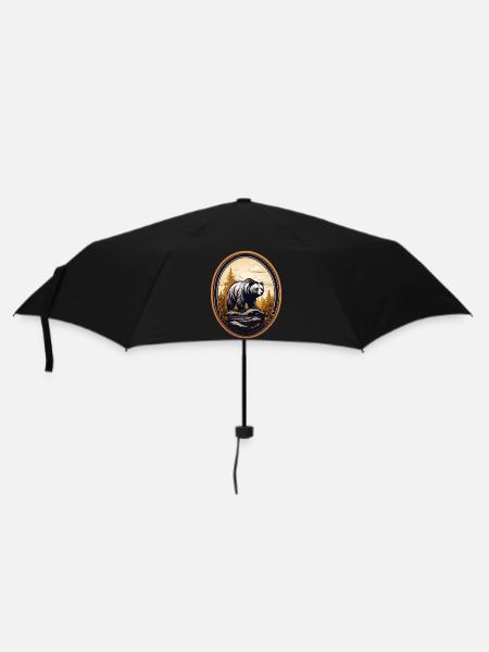 Brown bear - Umbrella (small) - black