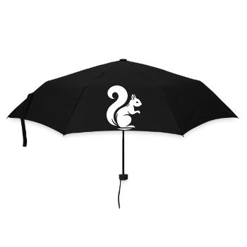 Elegante Eichhörnchen-Silhouette: Die Natur in - Regenschirm (klein) - Schwarz - Vorne
