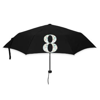 8th Floral Birthday - Umbrella (small) - black - Front