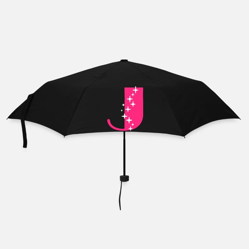 Letter J Glitter - Umbrella (small) - black