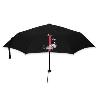 Letter j floral - gift idea - Umbrella (small) - black - Front