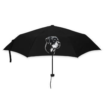 Rottweiler, dog head, drawing silver - Umbrella (small) - black - Front