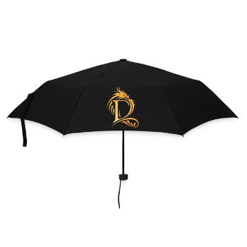 Lettre D avec dragon - Parapluie standard - noir - Devant