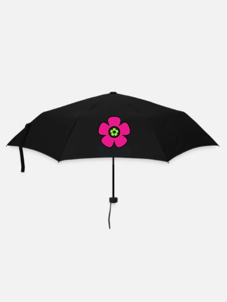 Pink Flower - Regenschirm (klein) - Schwarz