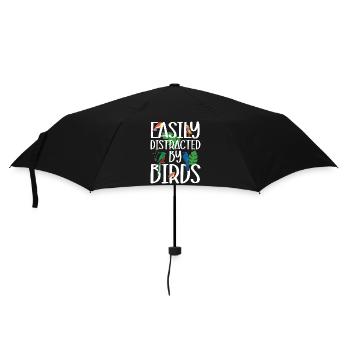 Leicht von Vögeln abgelenkt - Regenschirm (klein) - Schwarz - Vorne